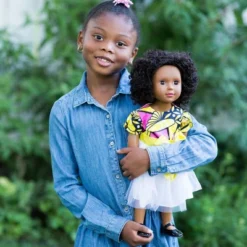 Ikuzi Dolls Pink & Yellow Dress Doll With Black Hair 18" Fashion Doll -FUNKO Shop GUEST d8887a42 8182 4ba5 81f1 b1c70b22a368