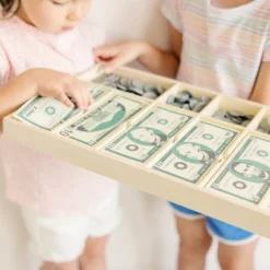 Melissa & Doug Play Money Set - Educational Toy With Paper Bills And Plastic Coins (50 Of Each Denomination) And Wooden Cash Drawer For Storage -FUNKO Shop GUEST d9890050 f0e8 4c43 a9cc 9c35b44aa40c