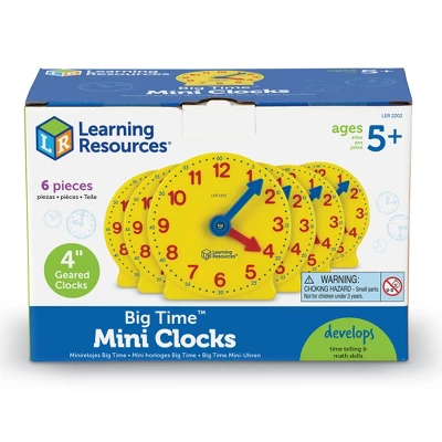 Learning Resources Gear Clock, 4 Inch, Set Of 6, Ages 5+ 2 Learning Resources Gear Clock, 4 Inch, Set Of 6, Ages 5+ - Image 2