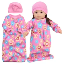 Sophia’s 2 Piece Sleep Sack And Hat Set For 15" Dolls, Pink