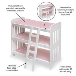 Badger Basket Triple Doll Bunk Bed With Ladder, Bedding, And Free Personalization Kit - Pink Gingham 13 Badger Basket Triple Doll Bunk Bed With Ladder, Bedding, And Free Personalization Kit - Pink Gingham -FUNKO Shop GUEST de75445c e4d4 4d1b 8bd7 36d53c4e3857