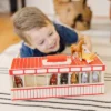 Melissa & Doug Take-Along Show-Horse Stable Play Set With Wooden Stable Box And 8 Toy Horses