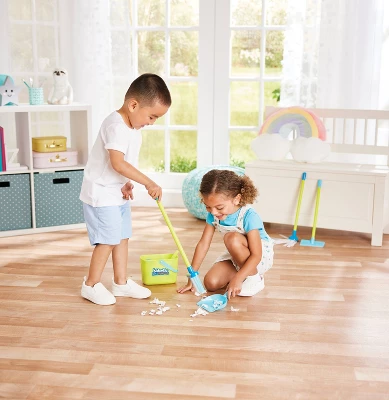 Kidoozie Just Imagine Cleaning Essentials Playset, Pretend Play Broom, Mop, Duster, Dust Pan, Bucket, Ages 2+ 1 Kidoozie Just Imagine Cleaning Essentials Playset, Pretend Play Broom, Mop, Duster, Dust Pan, Bucket, Ages 2+