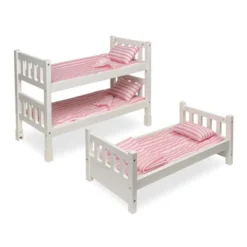 Badger Basket 1-2-3 Convertible Doll Bunk Bed With Bedding - Pink/Stripe -FUNKO Shop GUEST e3f2b433 291b 408f a597 a1f51b2e131c