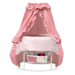 Badger Basket Kisses Rocking Doll Bassinet - Pink/White -FUNKO Shop GUEST e7e36631 df2d 4da5 9593 38f3df3499fa