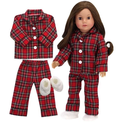 Sophia’s Red Flannel Pajamas And Slippers Set For 18" Dolls 4 Sophia’s Red Flannel Pajamas And Slippers Set For 18" Dolls - Image 4