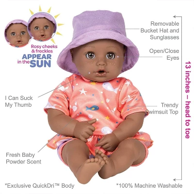 Adora Beach Baby Doll Piper, 13 Inch Beach Toy With Sun Activated Freckles & Rosy Cheeks 2 Adora Beach Baby Doll Piper, 13 Inch Beach Toy With Sun Activated Freckles & Rosy Cheeks - Image 2