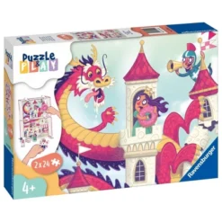 Ravensburger Puzzle & Play: The Donut Dragon Jigsaw Puzzle Play Set - 2 X 24pcs