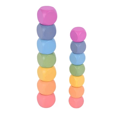 TickiT Rainbow Wooden Cubes, Set Of 14 1 TickiT Rainbow Wooden Cubes, Set Of 14