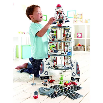 Hape Multi Level 4 Tier 37 Piece Wooden Discovery Spaceship Center Kids Activity Play Set With Multiple Rooms And Accessories 5 Hape Multi Level 4 Tier 37 Piece Wooden Discovery Spaceship Center Kids Activity Play Set With Multiple Rooms And Accessories - Image 5