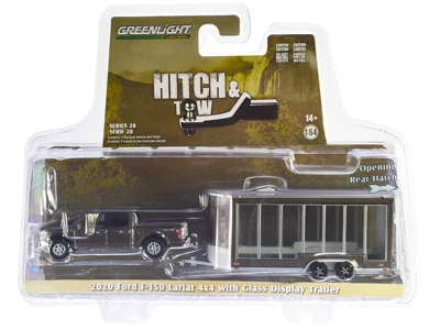 2020 Ford F-150 Lariat 4x4 Truck Stone Gray Metallic W/Glass Display Trailer "Hitch & Tow" 1/64 Diecast Model Car By Greenlight 2 2020 Ford F-150 Lariat 4x4 Truck Stone Gray Metallic W/Glass Display Trailer "Hitch & Tow" 1/64 Diecast Model Car By Greenlight - Image 2