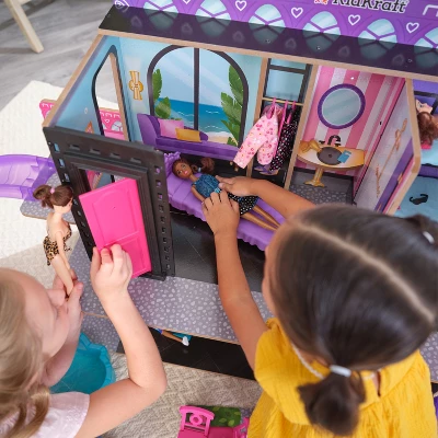 KidKraft 2-in-1 Wooden Hotel & Waterslide Dollhouse 8 KidKraft 2-in-1 Wooden Hotel & Waterslide Dollhouse - Image 8