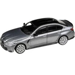 2020 BMW M3 G80 Skyscraper Gray Metallic With Black Top 1/64 Diecast Model Car By Paragon