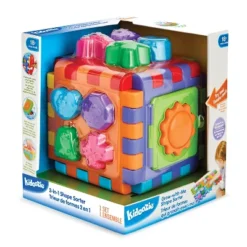 Kidoozie Grow-with-Me Shape Sorter, 2-in-1 Playmat And Cube With 20 Sorting Shapes For Toddlers 18M+